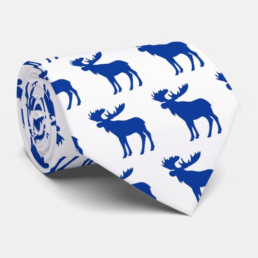Einfache blaue Elchkrawatte Krawatte (Gerollt)
