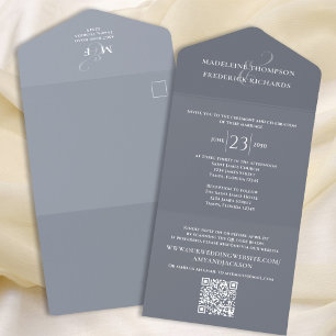 Einfache blaue elegante Hochzeits-RSVP Karte zum A