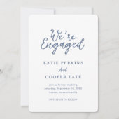 Einfache, blaue, fette Schriftart Moderne Hochzeit Save The Date (Vorderseite)