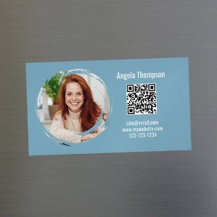 Einfache blaue Foto-Unternehmensmagnetkarte Magnetische Visitenkarte