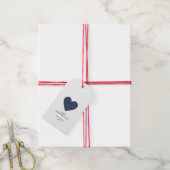 Einfache blaue Herzdots zum Valentinstag Geschenkanhänger (Mit Garn)