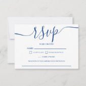 Einfache blaue Hochzeit rsvp Monogramm Karte (Vorderseite)