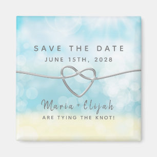 Einfache blaue Hochzeit Save The Date Einladungsma Magnet