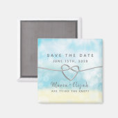 Einfache blaue Hochzeit speichern das Datum der Ei Magnet (Vorderseite/Rückseite)