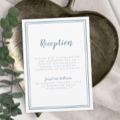 Einfache blaue Hochzeitsempfehlung mit weißem Rahm Begleitkarte