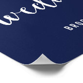Einfache blaue Hochzeitsnotiz Poster (Ecke)