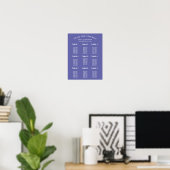 Einfache blaue Hochzeitstabelle Poster (Heimbüro)