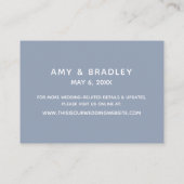 Einfache, blaue Hochzeitsunterkünfte Begleitkarte (Rückseite)