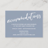 Einfache, blaue Hochzeitsunterkünfte Begleitkarte (Vorderseite)