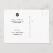 Einfache blaue Kundenempfehlung mit Logo Postkarte (Rückseite)