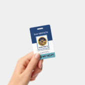 Einfache, blaue Layers Vorlage HR Ausweis (Handheld)