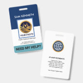 Einfache, blaue Layers Vorlage HR Ausweis (Vorder- & Rückseite)