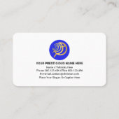 Einfache Blaue Meereswellen Ichthus Fisch Visitenkarte (Rückseite)