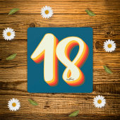 Einfache blaue Moderne Retro Groovy 18. Geburtstag Einladung