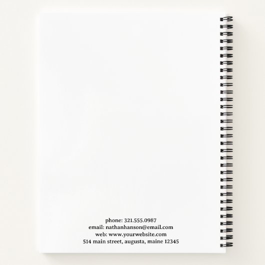 Einfache blaue Monogram modern Notizblock (Rückseite)