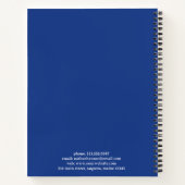 Einfache blaue Monogram modern Notizblock (Rückseite)
