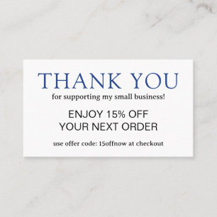 Einfache blaue Monogram modern Rabattkarte