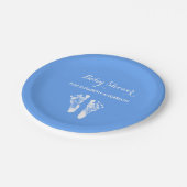 Einfache blaue neugeborene pappteller (Schrägansicht)