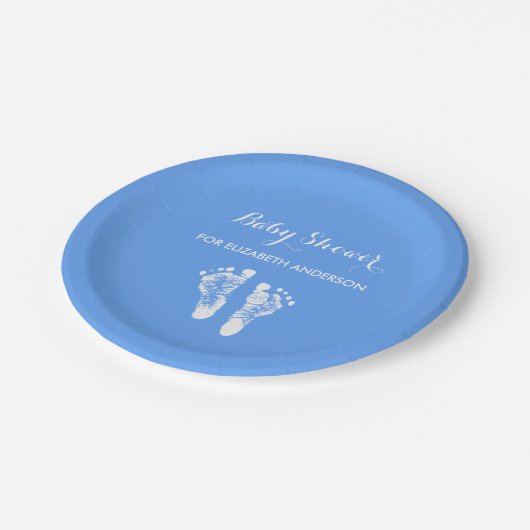 Einfache blaue neugeborene pappteller (Schrägansicht)