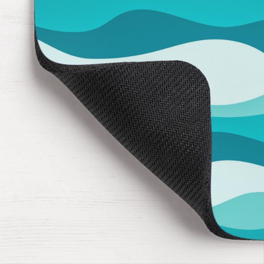 Einfache Blaue Ozeane wellen Abstraktes Muster | Mousepad (Ecke)