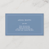 Einfache blaue schlichte medizinische visitenkarte (Rückseite)