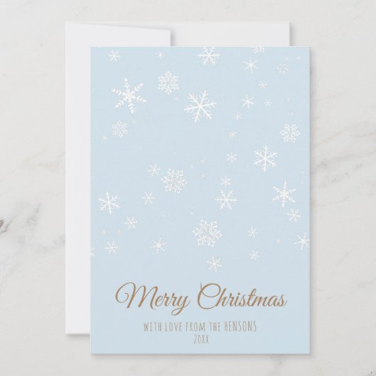 Einfache blaue Schneeflocken Frohe Weihnachten (Vorderseite)