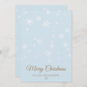 Einfache blaue Schneeflocken Frohe Weihnachten (Vorne/Hinten)