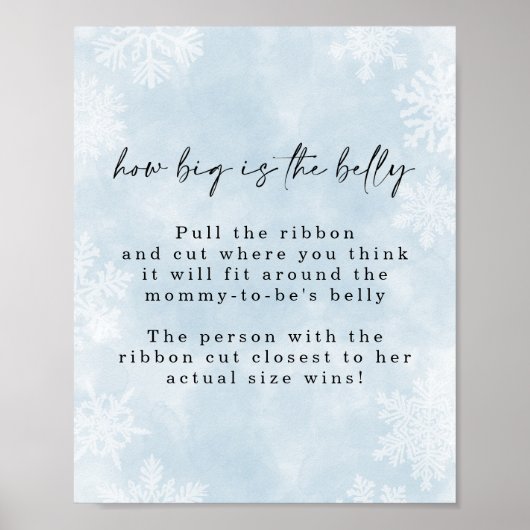 Einfache blaue Schneeflocken wie groß ist das Spie Poster (Vorne)