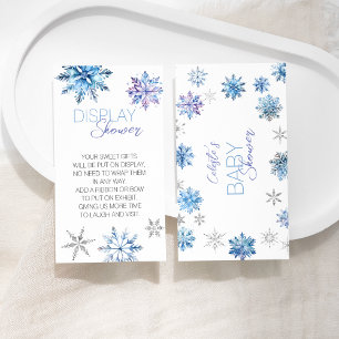 Einfache blaue Schneekristall-Baby-Shower-Display- Begleitkarte