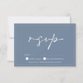 Einfache, blaue Script-Wedding-RSVP-Karte RSVP Karte (Vorderseite)