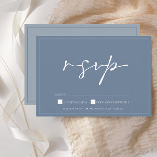 Einfache, blaue Script-Wedding-RSVP-Karte RSVP Karte