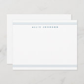 Einfache blaue Triple Line Zweier-Border-Name Mitteilungskarte (Vorne/Hinten)