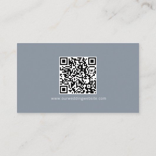 Einfache blaue Typografie - QR-Code Begleitkarte (Rückseite)