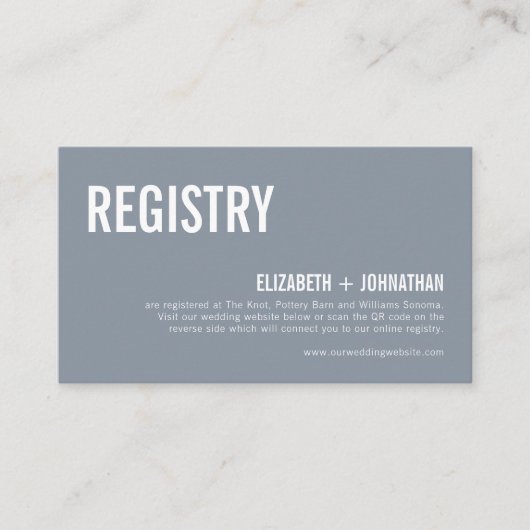 Einfache blaue Typografie - QR-Code Begleitkarte (Vorderseite)