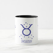 Einfache blaue Typografie Stier Sternzeichen Kaffe Tasse (Zentrum)