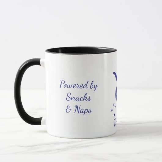 Einfache blaue Typografie Stier Sternzeichen Kaffe Tasse (Links)