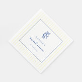 Einfache blaue und gelbe Kritzel-Limonen Brautpart Serviette (Ecke)