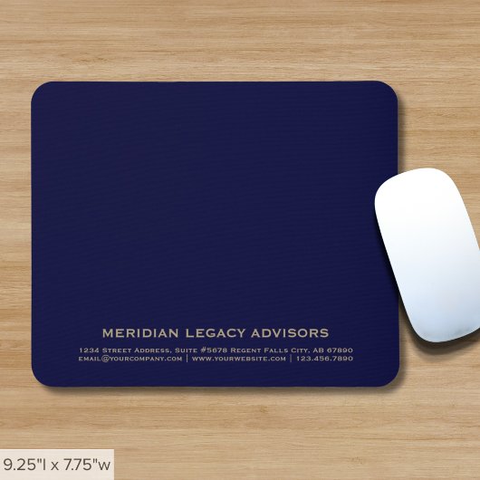 Einfache blaue und goldtypografische Mousepad