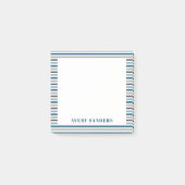 Einfache blaue und graue Streifen Post-it Klebezettel (Vorderseite)