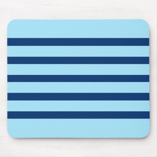 Einfache blaue und helle blaue Streifen Mousepad (Vorne)