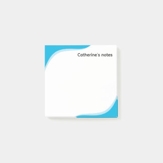 Einfache blaue und schwarze anpassbare Wellen Post-it Klebezettel