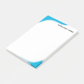 Einfache blaue und schwarze anpassbare Wellen Post-it Klebezettel (angewinkelt)