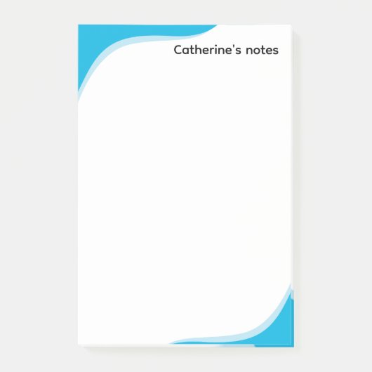 Einfache blaue und schwarze anpassbare Wellen Post-it Klebezettel (Vorderseite)