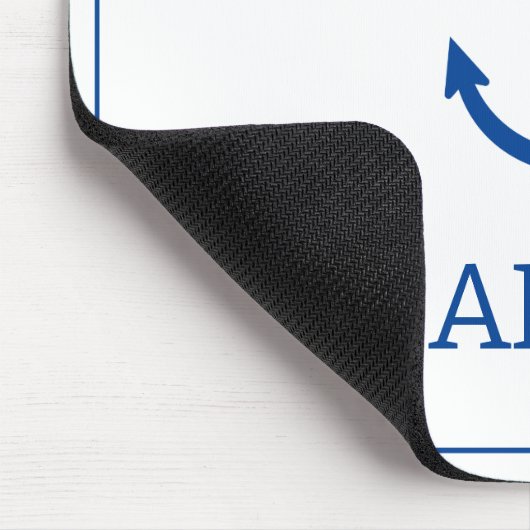 Einfache blaue und weiße Ankermonogramm Mousepad (Ecke)
