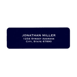 Einfache blaue und weiße Rücksendeadresse