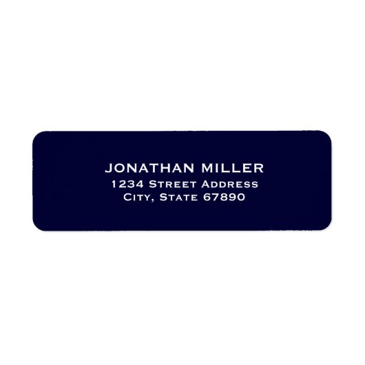 Einfache blaue und weiße Rücksendeadresse (Vorne)