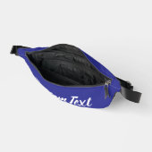 Einfache Blaue und Weiße Schrift Textvorlage Bauchtasche (Offen)