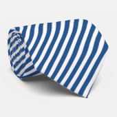Einfache blaue und weiße Streifen Krawatte (Gerollt)