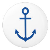 Einfache blaue und weiße Wasserankerin Keramikknauf (Vorderseite)