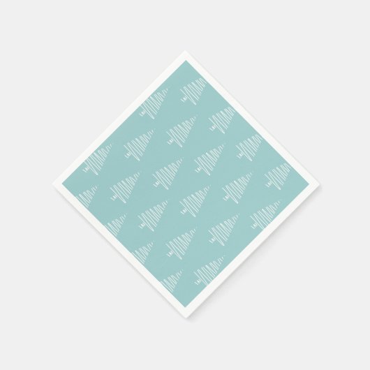 Einfache blaue und weiße Weihnachtsbaummuster Serviette (Ecke)